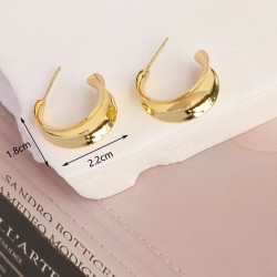 Vintage Gold Plated Smooth Metal Waterdrop Earrings