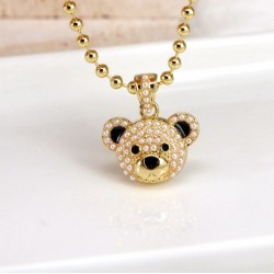 Delicate Fashion Cartoon Bear Bead Necklace Bear Pendant