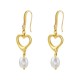 Drop earrings brass pearl pendant hoop earrings