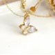 New Fashion Korean Style Zircon Butterfly Necklace Earrings Set