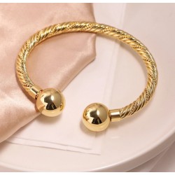 Charm Ball Cuff Gold Color Bangle Bracelet