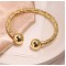 Charm Ball Cuff Gold Color Bangle Bracelet