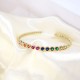 Rainbow Bangles Copper Colorful Crystal Zircon Gold Jewelry